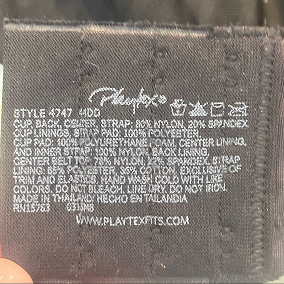 Playtex Secrets Perfectly Smooth Underwire Black Bra Plus Size 44D - Picture 5 of 9